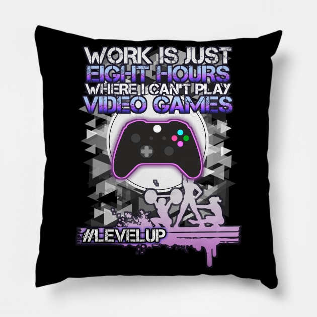 Funny Job - Video Game Humor - Motivational Fitness Workout Design Pillow by MaystarUniverse