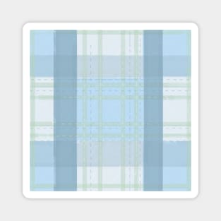 Blue Plaid Pattern Magnet