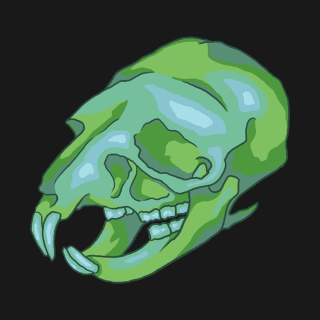 Neon Vole Skull by elfenthusiast