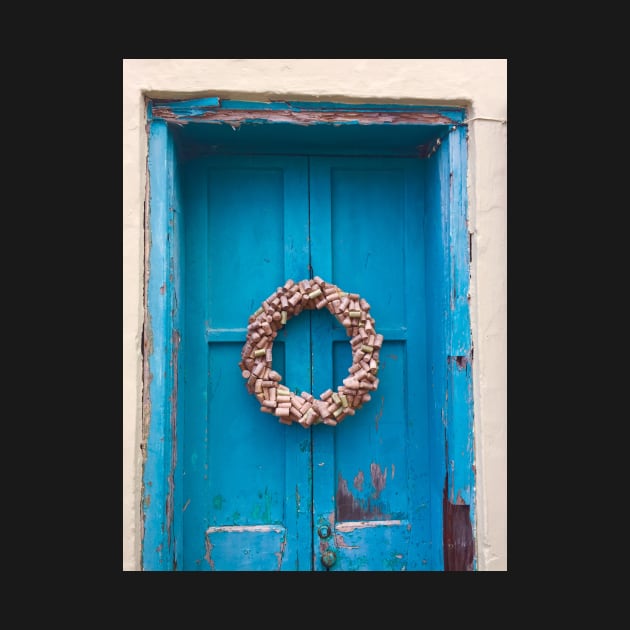 Blue Door and Wreath by ephotocard