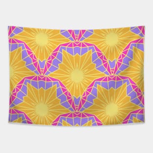 Purple & Yellow Starburst Scales Tapestry