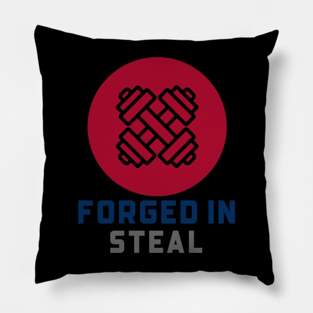 Forged in Steal Workout Pillow by FitnessMotivationWear