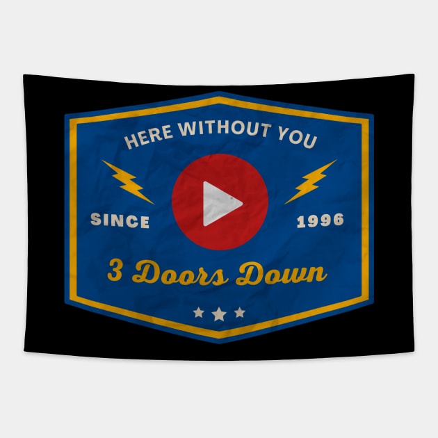 3 Doors Down // Play Button Tapestry by Blue betta