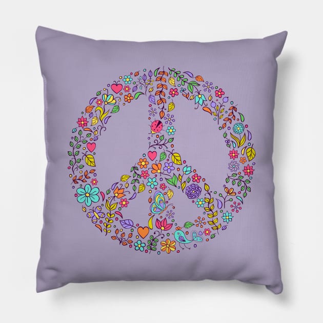 Nature Lover Peace Sign Pillow by machmigo