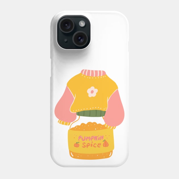 Pretty Pumpkin Spice Girl Gift for Woman and Girls Evergreen Phone Case by 3dozecreations