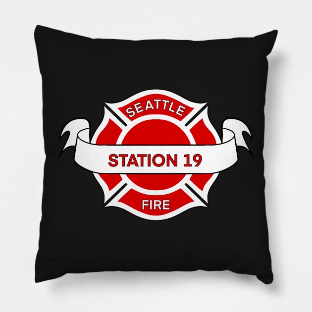 Seattle Fire Department Badge | Station 19 Pillow by icantdrawfaces