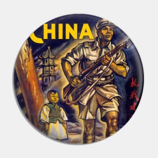 Vintage WW2 Poster China Carries On 1940s Pin