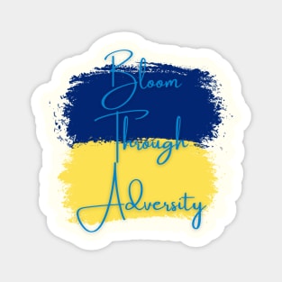 Bloom Through Adversity - Ukrainian Flag (Paint Streak) Magnet