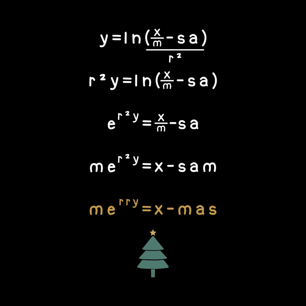 Funny Merry Christmas X-max Algebra Math Mathematics Formula by merchmafia