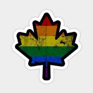 Canada Maple Leaf LGBTQ Gay Pride Equality Magnet