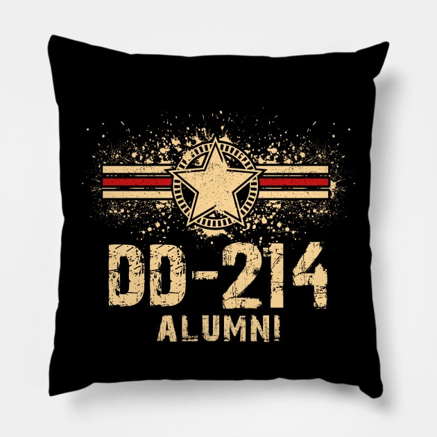 Air Force Retired Veteran DD-214 Alumni Pillow by ArtedPool