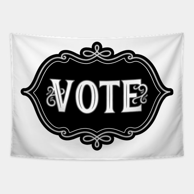 Vote Black Emblem Tapestry by Barthol Graphics