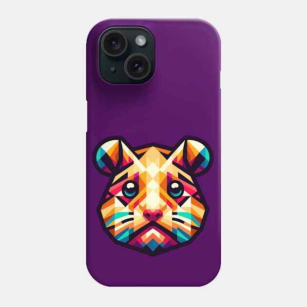 Geometric Hamster Portrait: Colorful Polygon Art Phone Case by AmandaOlsenDesigns