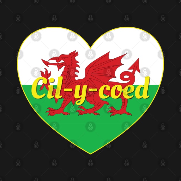 Cil-y-coed Cymru UK Baner Cymru Calon by DPattonPD