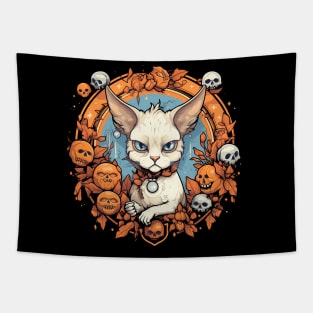 Devon Rex Cat Cat Halloween, Cat Lover Tapestry