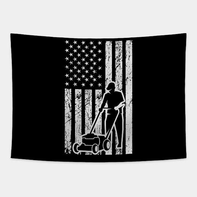 Lown mowing, American Flag, 4th of July Tapestry by FabulousDesigns