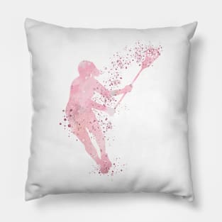 Lacrosse Girl Player | Colorful Watercolor Pillow