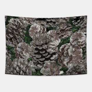 Silvery Pinecones Repeat Tapestry