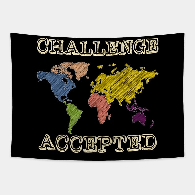 Challenge Accepted' Educational Map Tapestry by ourwackyhome