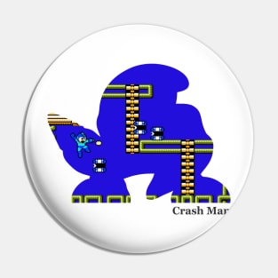 Crash Man Silhouette - Mega Man 2 Pin