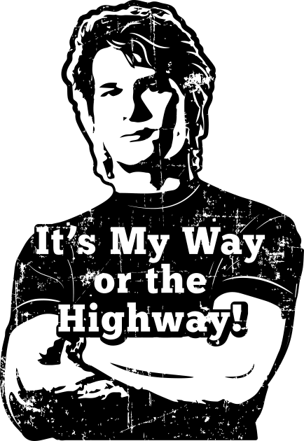 Roadhouse My Way or the Highway! (black print) Kids T-Shirt by SaltyCult