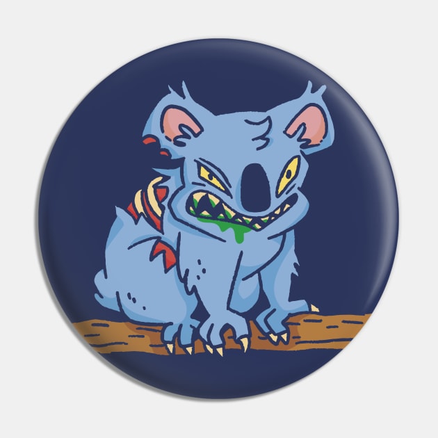 Cartoon Zombie Koala Pin by SLAG_Creative