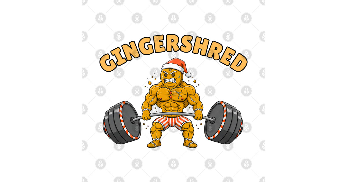 Gingershred - Christmas Gym Buff Gingerbread Lifting Weights ...