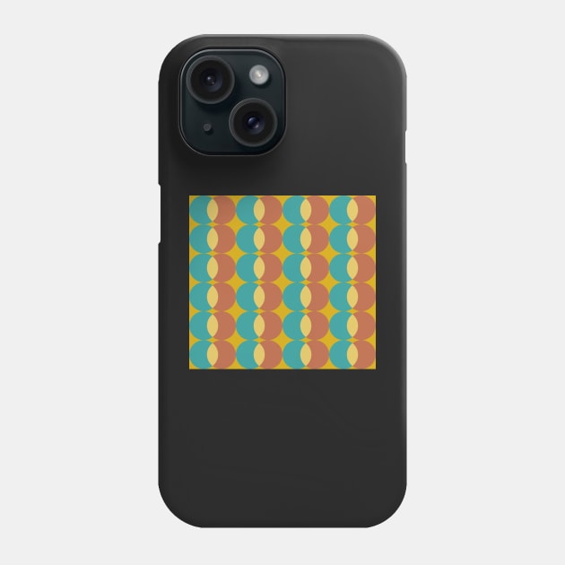 retro seventies abstract geometric pattern Phone Case by pauloneill-art