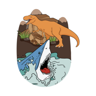 Shark And Dinosaur Boys T-Shirt