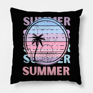 Hello summer Beach summertime Adventure travel lover palm tree sun Pillow