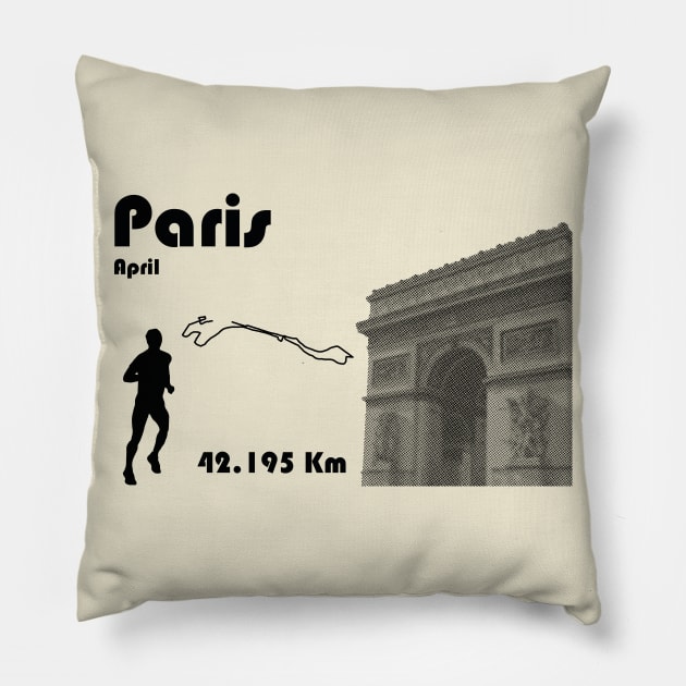 Paris marathon Pillow by CTinyFactory