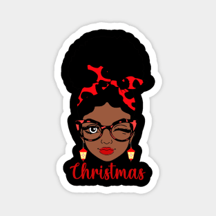 Christmas, Black Woman Magnet