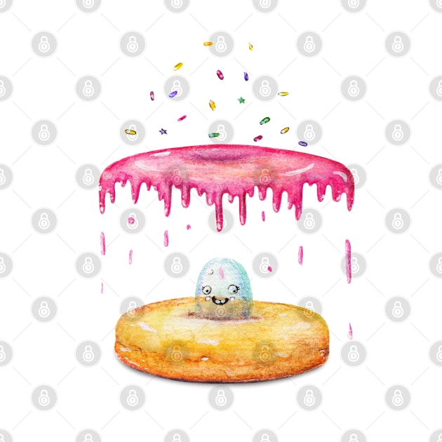 DIVISION cute watercolor donut design by shoosh by Shoosh