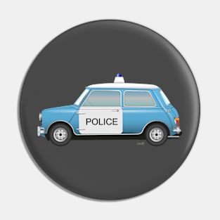 London Police Car - Morris Mini Illustration Pin