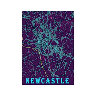 Newcastle Neon City Map T-Shirt