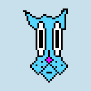 Pixel Blue Rabbit Dog T-Shirt