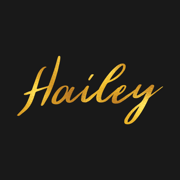 Hailey Name Hand Lettering in Faux Gold Letters by Pixel On Fire