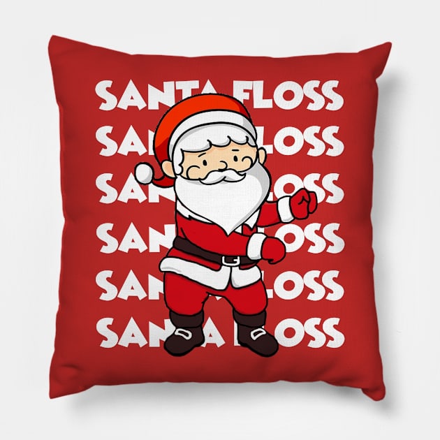 Santa Floss - Santa Claus Funny - Santa Floss Dancing for Kids Pillow by MADesigns