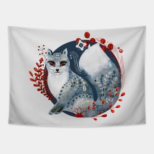 Nordic Folk Art, Woodland Animal Fox Tapestry