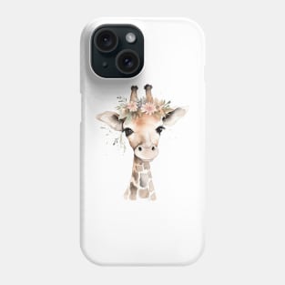 Watercolor baby giraffe Phone Case