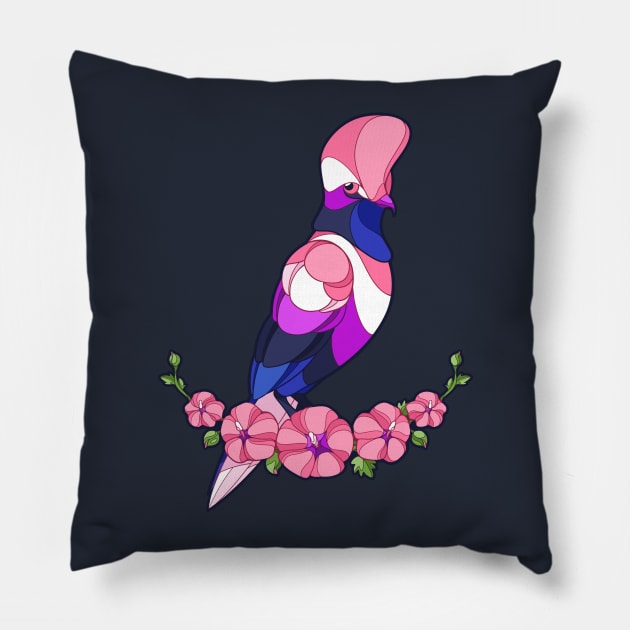 Pride Birds - Genderfluid Pillow by wanderingkotka