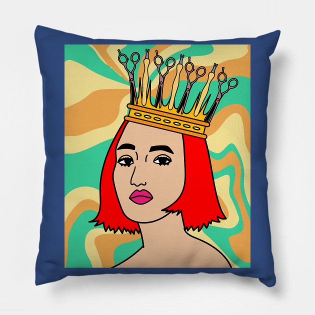 Styling Queen Hair Stylist Beautician Pillow by flofin