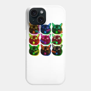 cats popart meow rofl colorful animal Phone Case