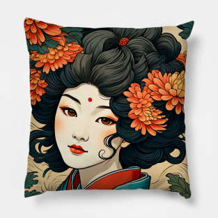 chrysanthemum geisha Pillow