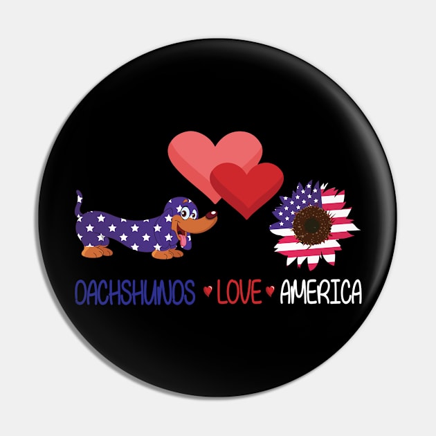 Dog Big Hearts And Sunflower Dachshunds Love America Happy Independence July 4th Dogs Lover Pin by Cowan79