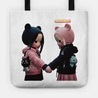 Harajuku Style Cute Knitted Dolls Tote