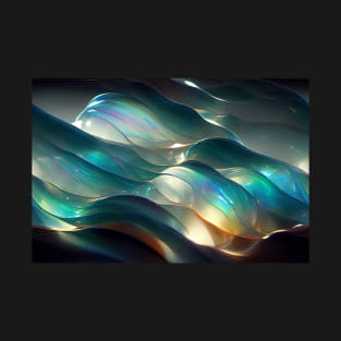 Iridescent Holograms Painted Glass Waves T-Shirt