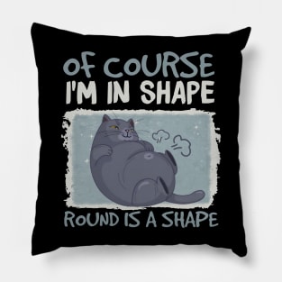 Of Course, I'm In Shape Round Is A Shape Funny Cat Pillow