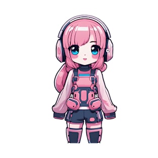 Cute bubblegum robot girl T-Shirt