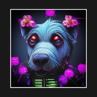 cute cyber punk dog T-Shirt